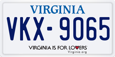 VA license plate VKX9065