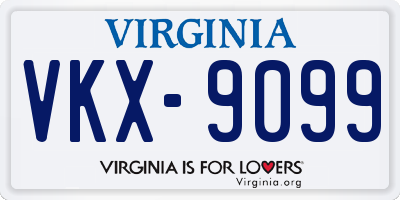 VA license plate VKX9099