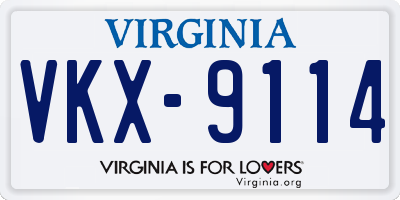 VA license plate VKX9114
