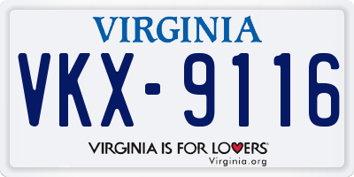 VA license plate VKX9116