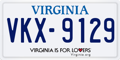 VA license plate VKX9129