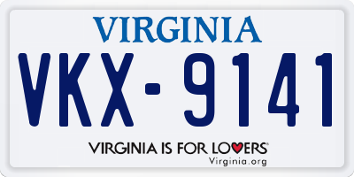 VA license plate VKX9141