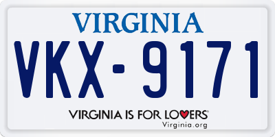 VA license plate VKX9171