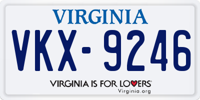 VA license plate VKX9246