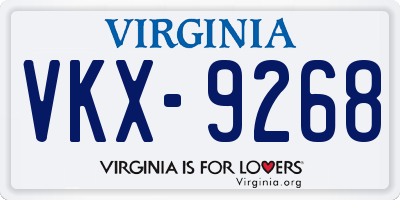 VA license plate VKX9268