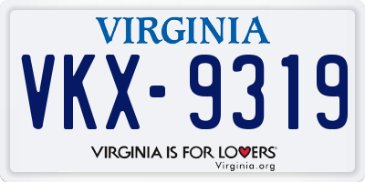 VA license plate VKX9319