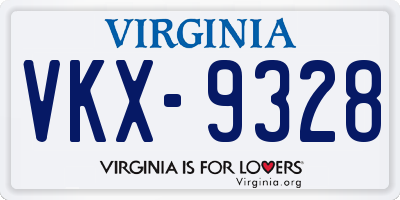 VA license plate VKX9328