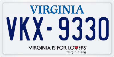 VA license plate VKX9330