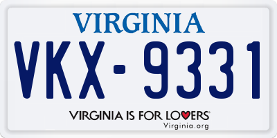 VA license plate VKX9331