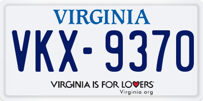 VA license plate VKX9370