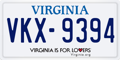VA license plate VKX9394