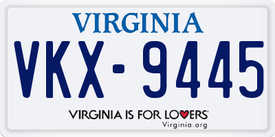 VA license plate VKX9445