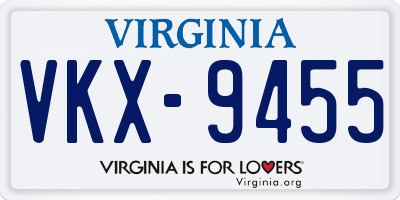 VA license plate VKX9455