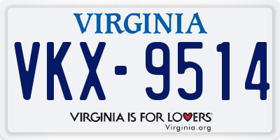 VA license plate VKX9514