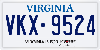 VA license plate VKX9524