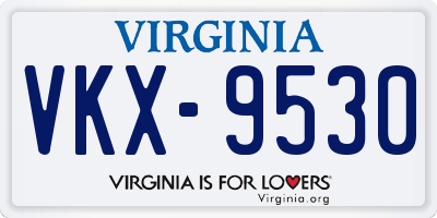 VA license plate VKX9530