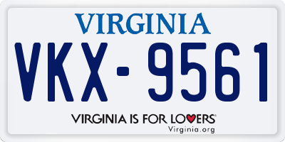 VA license plate VKX9561