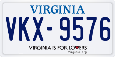 VA license plate VKX9576
