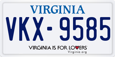 VA license plate VKX9585