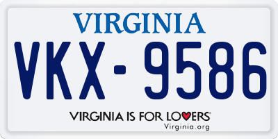 VA license plate VKX9586