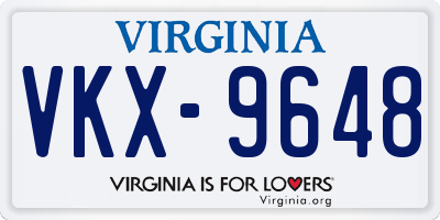 VA license plate VKX9648
