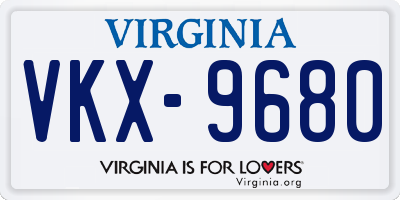 VA license plate VKX9680
