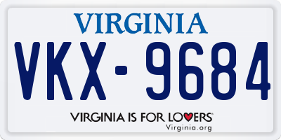 VA license plate VKX9684