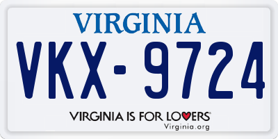 VA license plate VKX9724