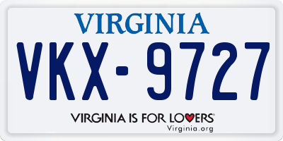 VA license plate VKX9727