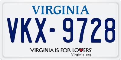 VA license plate VKX9728
