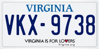 VA license plate VKX9738