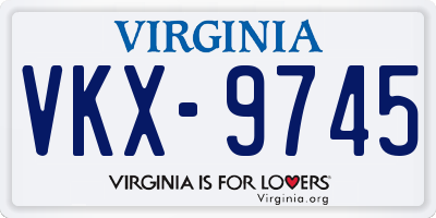 VA license plate VKX9745