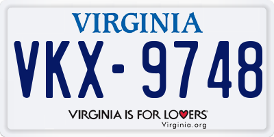 VA license plate VKX9748
