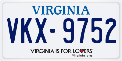 VA license plate VKX9752