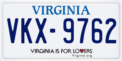 VA license plate VKX9762