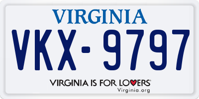 VA license plate VKX9797