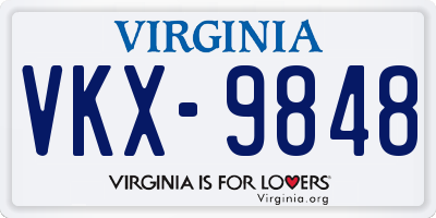 VA license plate VKX9848