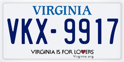 VA license plate VKX9917