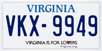 VA license plate VKX9949