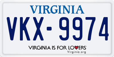 VA license plate VKX9974