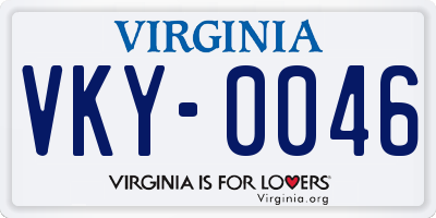 VA license plate VKY0046