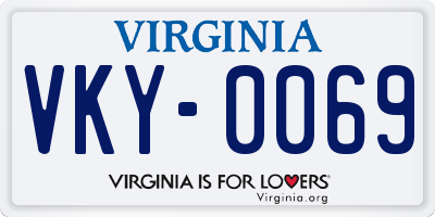 VA license plate VKY0069