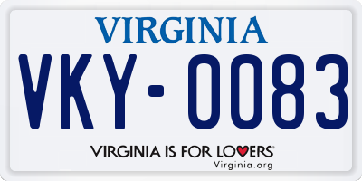 VA license plate VKY0083