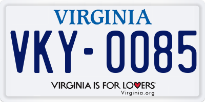 VA license plate VKY0085