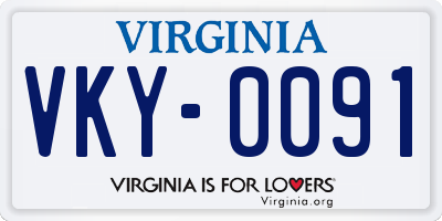 VA license plate VKY0091