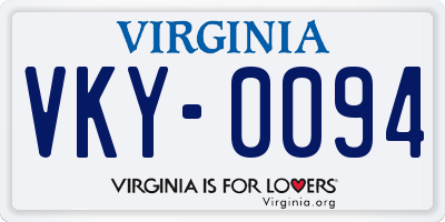 VA license plate VKY0094