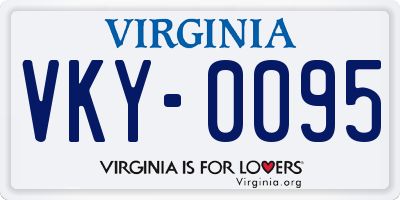VA license plate VKY0095
