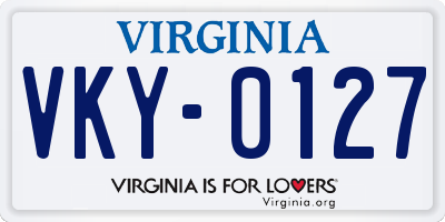 VA license plate VKY0127