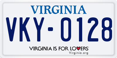 VA license plate VKY0128