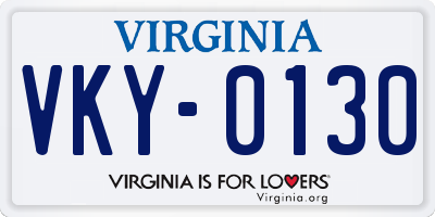 VA license plate VKY0130